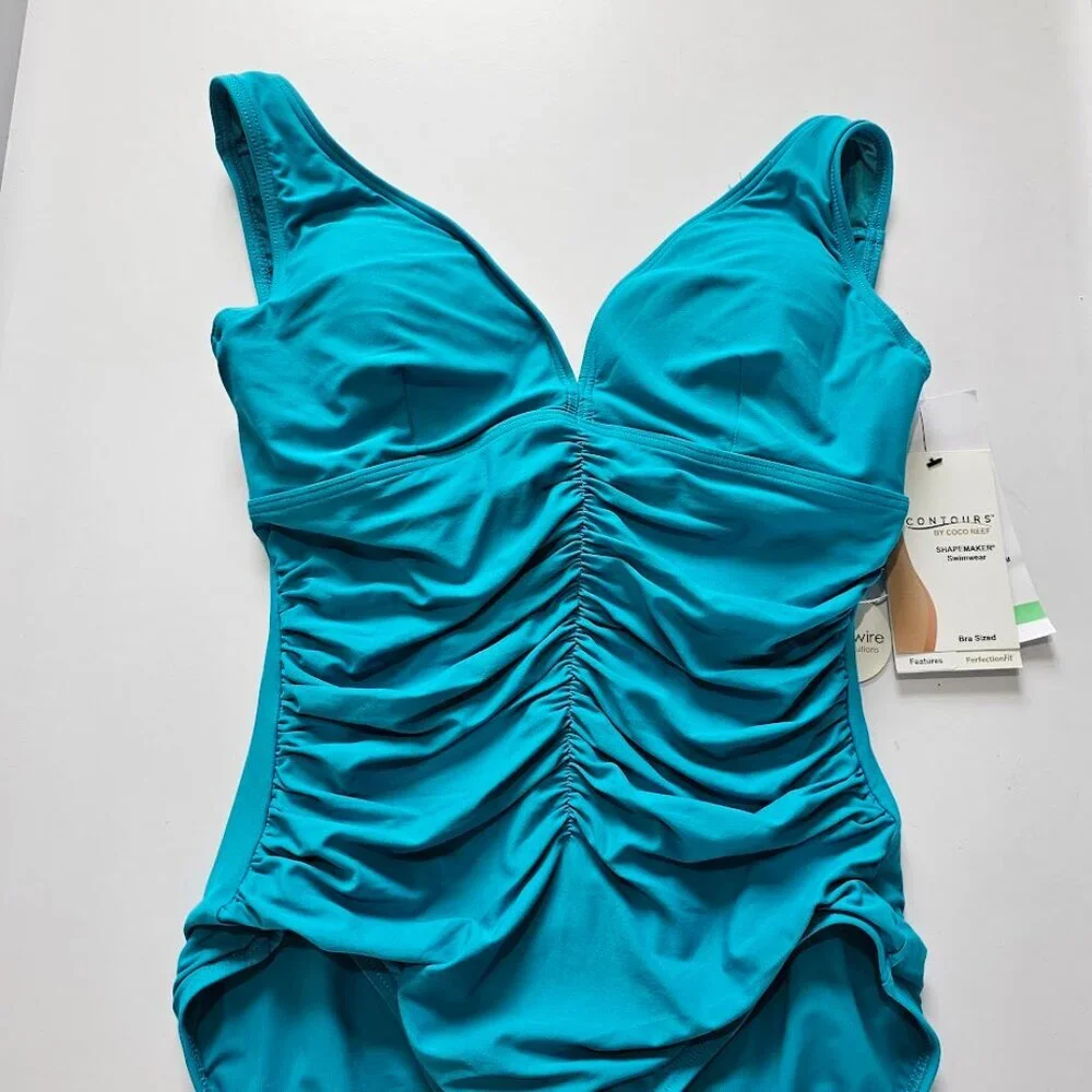 Coco Reef Contours Solitare V-Neck Underwire Tummy-Control One Piece - Picture 6 of 11
